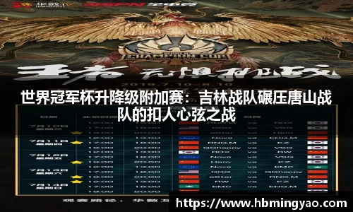 世界冠军杯升降级附加赛：吉林战队碾压唐山战队的扣人心弦之战